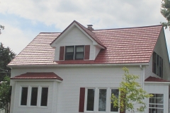Rustic Metal Roofing Shingle in Terra Red