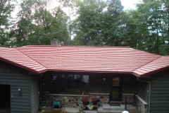 Rustic Metal Roofing Shingle in Terra Red