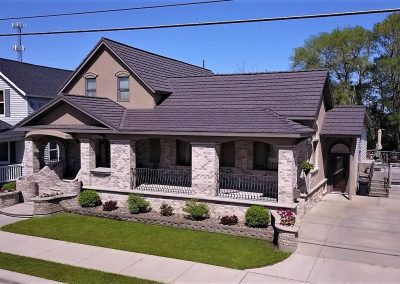 Enderby home a brown metal roof