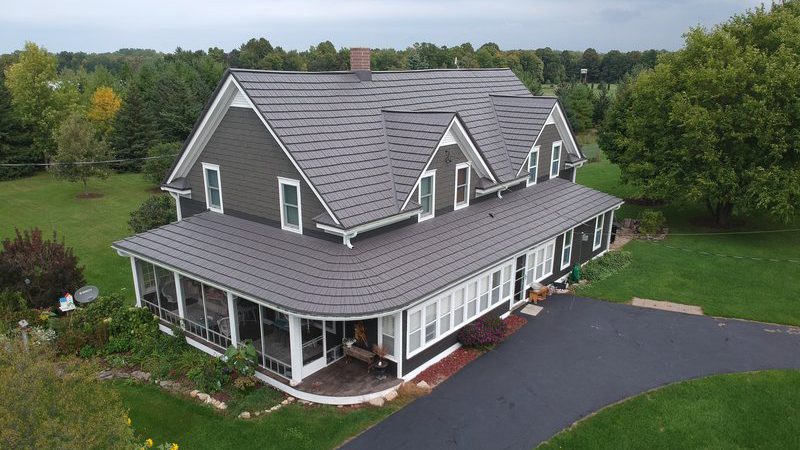 Grey Rustic Shingle Roof on a Grey House